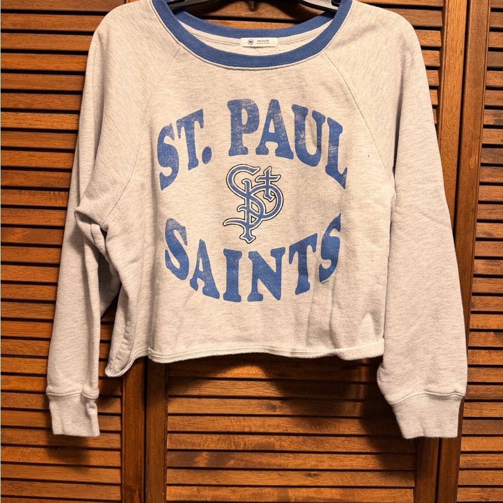 47 Women's Crew Neck Sweater - Gray and Blue